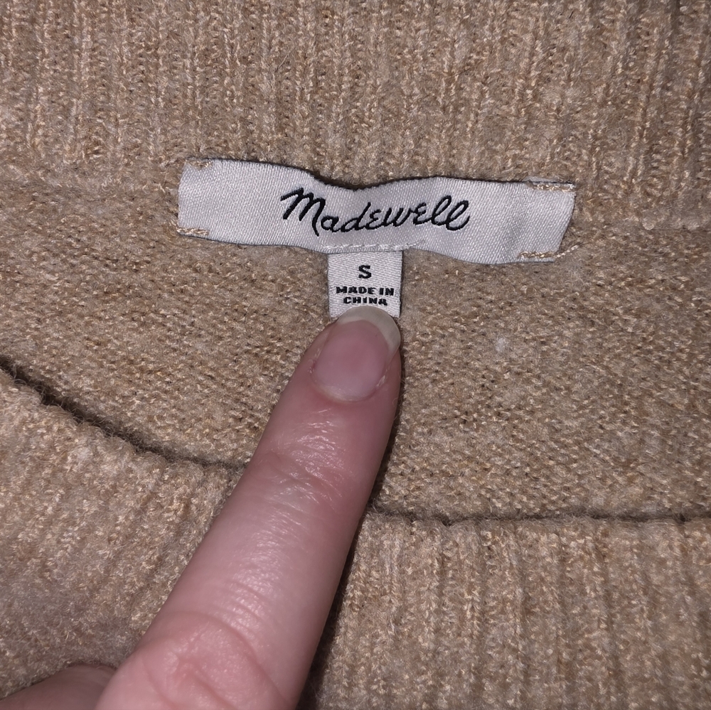 Madewell Dot Graystone Sweater Size S Heather Camel - Picture 6 of 9